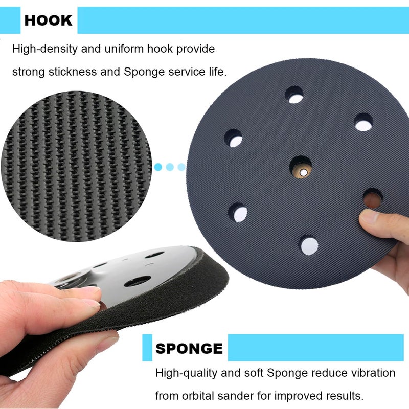 HDongany 2 Pack 9 inch 6 Hole Hook and Loop Replacement Backing Pad for Orbital Sander Drywall Sander for Wall Grinding Woodworking - Image 3